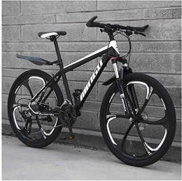 QXX vélo QXX 24 Pouces Mountain Bikes, Hommes Femmes en Acier au Carbone de vélo, 30-Vitesses Tout Terrain VTT avec Double Disque de Frein (Color : 27 Speed, Size : Black 6 Spoke)