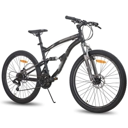 QYTEC vélo QYTEC zxc Vélo pour homme 66 cm Cadre en acier VTT 21 vitesses Double frein à disque (couleur : noir, taille : 26")