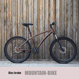QZ Vélo de montagnes QZ Adult Mountain Bike Mens juvnile tudiant monovitesse Non-Slip Double vlo Frein Disque City Road Racing Bikes (Color : Brass)