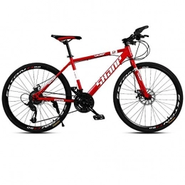 RSJK vélo RSJK Adult Mountain Bike Cross Country Speed ​​Racing 24" 30 Speed ​​System Dual Disc Brake One Wheel Black@Roue à Rayons Rouge_30 Vitesses 24 Pouces [135-165cm]