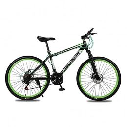 SHTST Vélo de Montagne 26 pouces-21 - vélo à Vitesse Variable avec Frein à Double Disque, vélo à Cadre épaissi en Acier à Haute teneur en Carbone (Color : Green)