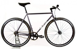 SONA Bikes vélo SONA Vélo à pignon fixe à vitesse unique | Vélo de ville | Conçu et fabriqué à la main à Dublin | Moyeu de vélo Flip Flop | Roue fixe et roue libre L Gris mat