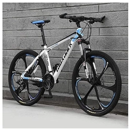  vélo Sports de Plein air VTT à Suspension Avant 27 Vitesses VTT avec Double Freins à Disque Cadre en Aluminium 26", Bleu