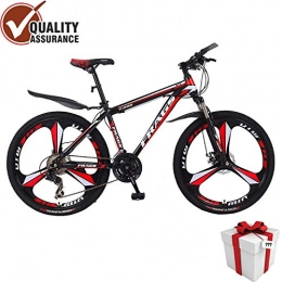 STFUSA vélo STFUSA Running Mountain Bike 26 Pouces 21 / 24 / 27 Speed Vlos Cadre en Alliage d'aluminium Mountain Bike Mechanical Double Disc Brake Bicycle, Black Red, 24 inch 24 Speed