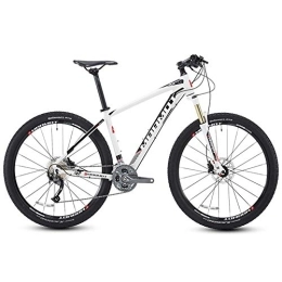 WJSW Vélo de montagnes VTT, 27, 5 Pouces Big Tire Hardtail Mountain Bike, Aluminium 27 Speed ​​Mountain Bike, M's Womens Bicycle Adjustable Seat, White