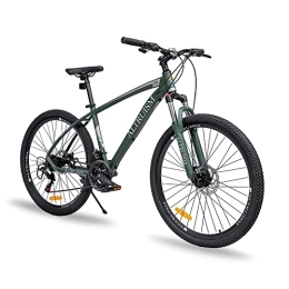Altruism vélo VTT 27, 5" Vélo en Aluminium Dérailleur Shimano 21 Vitesses Frein à Disque Vélo Semi-Rigide Suspension Frontale pour Femme Et Homme(Army Green)