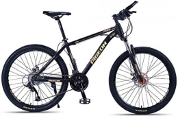 YANQ Vélo de montagnes VTT adulte, cadre en acier 26 pouces pour les vélos semi-rigides en carbone haute teneur, VTT suspension avant légère, argent, 24 vitesses, Or, 27 vitesses