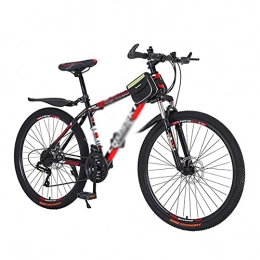 FBDGNG Vélo de montagnes VTT de 66 cm avec cadre en acier au carbone 21 vitesses avec frein à disque et fourche de suspension pour homme, femme, adulte et adolescent (taille : 24 vitesses, couleur : blanc)