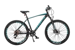 Leaderfox Vélo de montagnes VTT Leader Fox Factor - En aluminium - 8 vitesses - 46 cm - Noir et turquoise