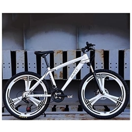 SHANRENSAN Vélo de montagnes VTT pour adulte - Vélo tout-terrain avec vitesse variable - 24 pouces - 26 pouces - Vélo d'amortissement - Vélo de plein air - Montagne hors route (blanc, 26 pouces)