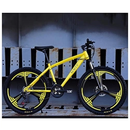 SHANRENSAN Vélo de montagnes VTT pour adulte - Vélo tout-terrain avec vitesse variable - 24 pouces - 26 pouces - Vélo d'amortissement - Vélo de plein air - Montagne hors route (jaune, 24 pouces)