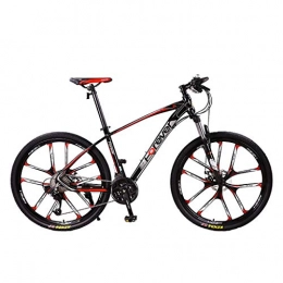 Mountain Bikes Vélo de montagnes VTT Tx 26" pour homme et femme, 30 vitesses de vélo à suspension complète VTT avec freins à disque à double freins de montagne, noir et rouge