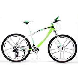 GXQZCL-1 Vélo de montagnes VTT, vlo tout terrain, Vlos de montagne, 26" Vlos hardtails, Cadre en acier au carbone, double disque de frein et de suspension avant, 21 24 27 vitesses MTB Bike ( Color : Green , Size : 24 Speed )