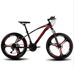 JLFSDB vélo VTT Vélo de Montagne Mountain Bike 24 pouces Vélos de montagne Suspension avant Carbon Steel Ravine vélo à double disque de frein 21 24 27 vitesses, avec roue Unicité ( Color : Red , Size : 24 Speed )