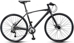 NOLOGO Vélo de montagnes Vélo 30 Vitesse Route, Adulte vélo de Banlieue, Route Aluminium léger vélo, 700 * Roues 25C, Vélo de Course avec Double Disque de Frein (Color : Black)