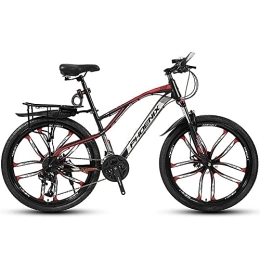 FAXIOAWA vélo Vélo de montagne 26 pouces, vélo de montagne avec frein à disque double 21 / 24 / 27 / 30 vitesses, vélo de montagne semi-rigide en acier à haute teneur en carbone, suspension avant hommes et femmes vélo
