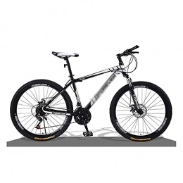 FBDGNG vélo Vélo de montagne 27, 5" 24 / 27 vitesses double disque frein VTT pour adulte avec acier à haute teneur en carbone pour homme et femme (Taille : 21 vitesses, couleur : noir)