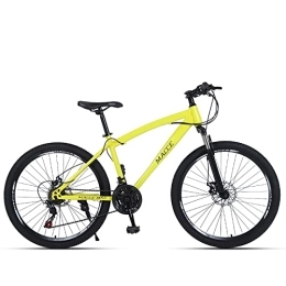 zwayouth Vélo de montagnes Vélo de montagne de 66 cm, 27 vitesses, vélo de montagne à double disque antidérapant, une variété de couleurs sont disponibles (24, jaune)