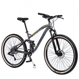 Bananaww Vélo de montagnes Vélo de montagne de 69, 1 cm à suspension complète pour homme, VTT vélo de trail à double disque avec acier à haute teneur en carbone, 9 / 10 / 11 / 12 vitesses