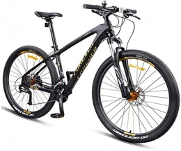 YANQ Vélo de montagnes Vélo de montagne des adultes, 27, 5 pouces pneus suspension vélo complet, cadres de carbone, VTT lumière, or, 30 vitesse, Or, 27 vitesses