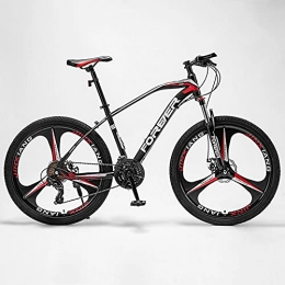 LZHi1 Vélo de montagnes Vélo de montagne en alliage d'aluminium de 26 pouces pour hommes et femmes, 27 vitesses, double frein à disque, vélos de montagne pour adultes, fourche suspendue, vélos de route de v(Color:Noir rouge)