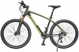 Abrahmliy Vélo de montagnes Vélo de montagne en fibre de carbone 26 pouces 27 vitesses amortisseur de pression d'air de course tout-terrain avec vélo à vitesse variable Freins à disque d'huile Shimano M355 - noir jaune