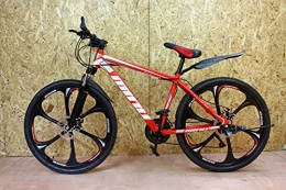 Generic Vélo de montagnes Vélo de montagne junior rouge 26'' Roue 21 vitesses Cadre en acier Freins à disque Garçons et Filles