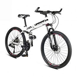 HJRBM vélo Vélo de montagne pour adulte, roues 24 / 26 pouces, vélo de montagne en acier au carbone, 24 / 27 / 30 vitesses, vélo à suspension complète, engrenages de VTT, double freins à disque, vélo de montagne (coul