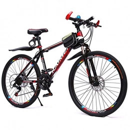 LLKK Vélo de montagnes Vélo de montagne pour adultes et femmes - VTT de 66 cm - 21 vitesses - Suspension avant - Double frein à disque - Cadre en acier carbone