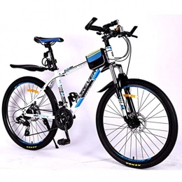 LLKK Vélo de montagnes Vélo de montagne pour adultes et femmes - VTT de 66 cm - Pour adulte et femme - 21 vitesses - Suspension avant - Double frein à disque - Cadre en acier au carbone
