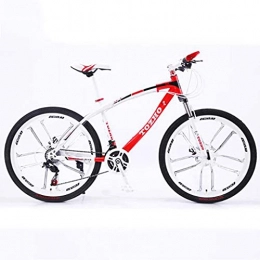 LLKK Vélo de montagnes Vélo de montagne pour adultes et hommes - VTT de 66 cm - Cadre en acier au carbone - Double frein à disque à suspension avant - Pour femme et homme
