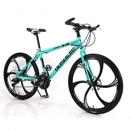LLKK Vélo de montagnes Vélo de montagne pour adultes et hommes - VTT de 66 cm - En acier au carbone - Avec roue unique - Double frein à disque - Suspension avant - Pour femme et homme