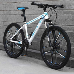 LJLYL Vélo de montagnes Vélo de montagne pour adultes, Vélo VTT semi-rigide à cadre en acier à haute teneur en carbone, Fourche avant amortissante, Double frein à disque, Jantes en alliage d'aluminium, A, 26 inch 27 speed