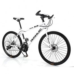 LLKK Vélo de montagnes Vélo de montagne pour homme et femme - VTT - VTT - 66 cm - Suspension avant - Double frein à disque - Cadre en acier au carbone - Pour homme et femme