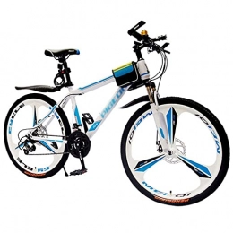 LLKK Vélo de montagnes Vélo de montagne unisexe pour adulte et jeune - VTT de 66 cm - 21 vitesses - Double frein à disque - Suspension avant - Cadre en acier carbone - Roue unique