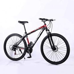 WEHOLY Vélo de montagnes Vélo de vélo de montagne, roue à rayons en acier à haute teneur en carbone de 29 pouces, fourches de suspension avant à amortisseur arrière entièrement réglable à 24 vitesses, rouge, 21 vitesses