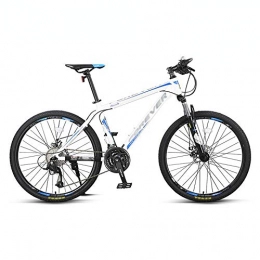 Yuxiaoo vélo Vélo, VTT 27 vitesses, vélo tout-terrain à amortisseur, avec cadre en acier à haute teneur en carbone, pour adultes et adolescents, facile à installer, antidérapant, frein à double disque / bleu