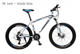 Dengjiam Vélo de montagnes Vélo Vélo De Montagne en Alliage D'Aluminium 27 Vitesses avec Frein À Disque Double-Black_Blue_34_inch