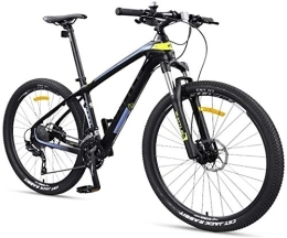 GJZM Vélo de montagnes Vélos de montagne 27, 5 pouces vélos de montagne pour adultes cadre de fibre de carbone ultra-léger vélo de montagne double frein à disque hommes femmes vélo de montagne semi-rigide jaune 27 vitesses