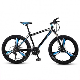 GUOHAPPY Vélo de montagnes Vélos de montagne d'une hauteur de 150-175 cm, vélos de 24 pouces avec cadre en acier au carbone haute résistance, vélos avec freins à double disque et amortisseurs à vitesse variable, Black blue, 30