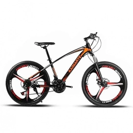 Bbhhyy Vélo de montagnes Vélos Tout-Terrain, 26 Pouces Unisexe Intégrale Suspension Roue VTT 24 Vitesse Haute Teneur en Carbone Cadre en Acier Ultra-léger (Color : Black Orange)
