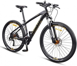 WANGCAI vélo WANGCAI 27, 5 Pouces Mountain Bikes, Fibre de Carbone Cadre à Double Suspension de vélo de Montagne, mâle et Femelle étudiants de vélos, for Sports de Plein air, Exercice (Color : Gold)