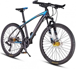 XinQing-Bicyclette 26inch 27 Vitesses Mountain Bikes, Double Frein à Disque Hardtail VTT, Hommes Femmes Adultes Tout-Terrain VTT, Missing & Guidon (Color : Blue)