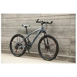 YBB-YB vélo YBB-YB YankimX VTT en acier à haute teneur en carbone avec cadre de 43, 2 cm, double frein à disque 2130 vitesses, plusieurs couleurs (gris, taille : 27 vitesses)