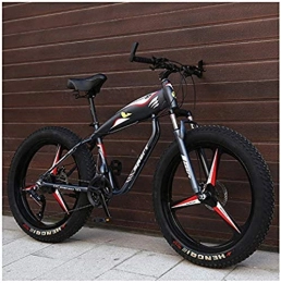 YANQ Vélos de montagne Fat Tires 26 pouces VTT, des adultes suspension avant freins à disque de vélo de montagne, VTT cadre en aluminium léger, rayons noirs, 27 vitesses, Grau 3 Spokes, 21 vitesse