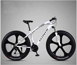 Aoyo vélo 26 pouces Vélo de montagne, cadre en acier haute teneur en carbone Fat Tire Bike Mountain Trail, Femmes Hommes Hardtail Mountain Bike avec double disque de frein (Color : White)