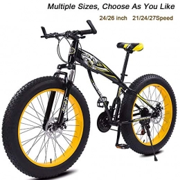 LYRWISHJD vélo 4.0 Fat Tire VTT double Freins à disque Montagne Pays vélos Gearshift vélos en aluminium pédales de siège confortable for adultes hommes et femmes de plus 160cm ( Color : 24 Speed , Size : 24inch )