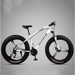 HongLianRiven Vélos de montagne Fat Tires BMX VTT Semi-rigide, Cadre en acier haute teneur en carbone 4, 0 Fat Tire Bike Mountain Trail, Femmes Hommes Vlo de montagne avec double disque de frein 6-17 ( Color : White , Size : 21 speed )
