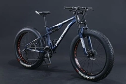  vélo Fat Bike 24" 26" VTT tout suspendu avec grands pneus (bleu, 26 pouces, 27 vitesses)
