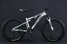  vélo Fat Bike 24" 26" VTT à suspension complète avec grands pneus (blanc, 24 pouces, 21 vitesses)